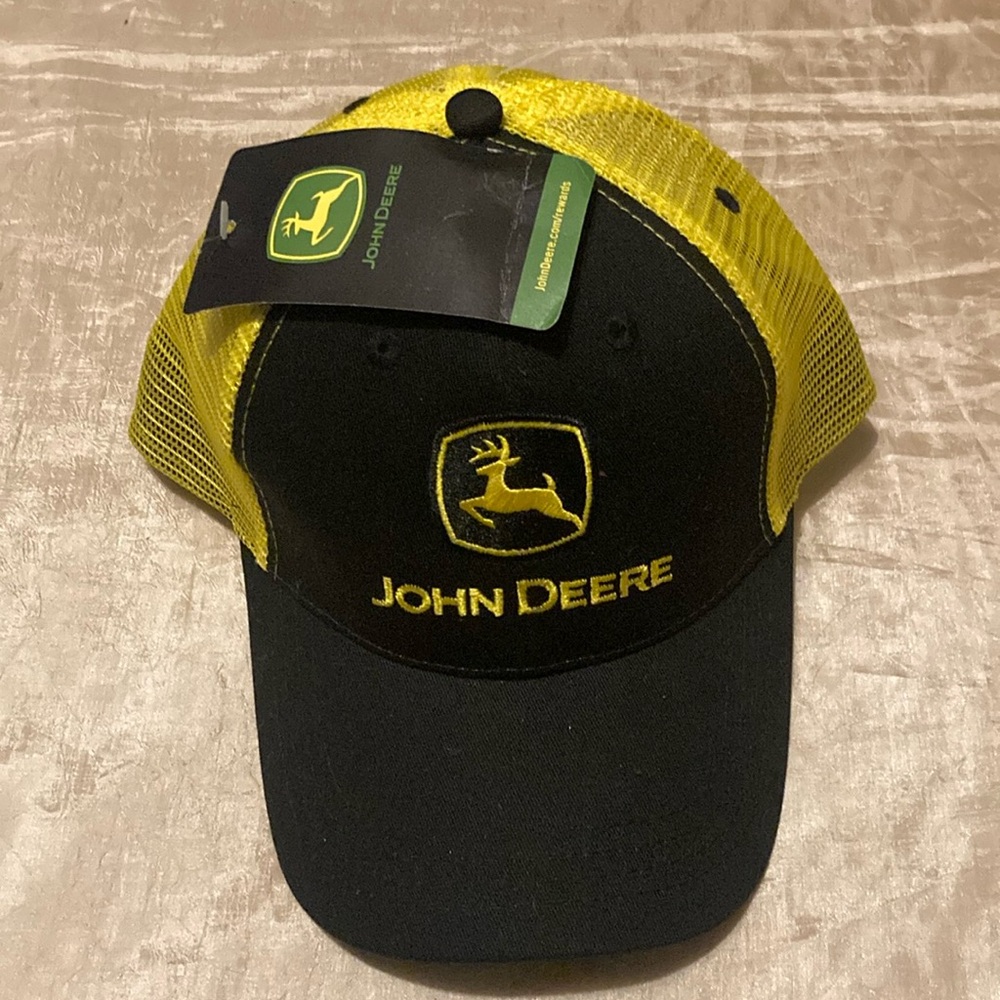 John Deere Black Yellow Hat